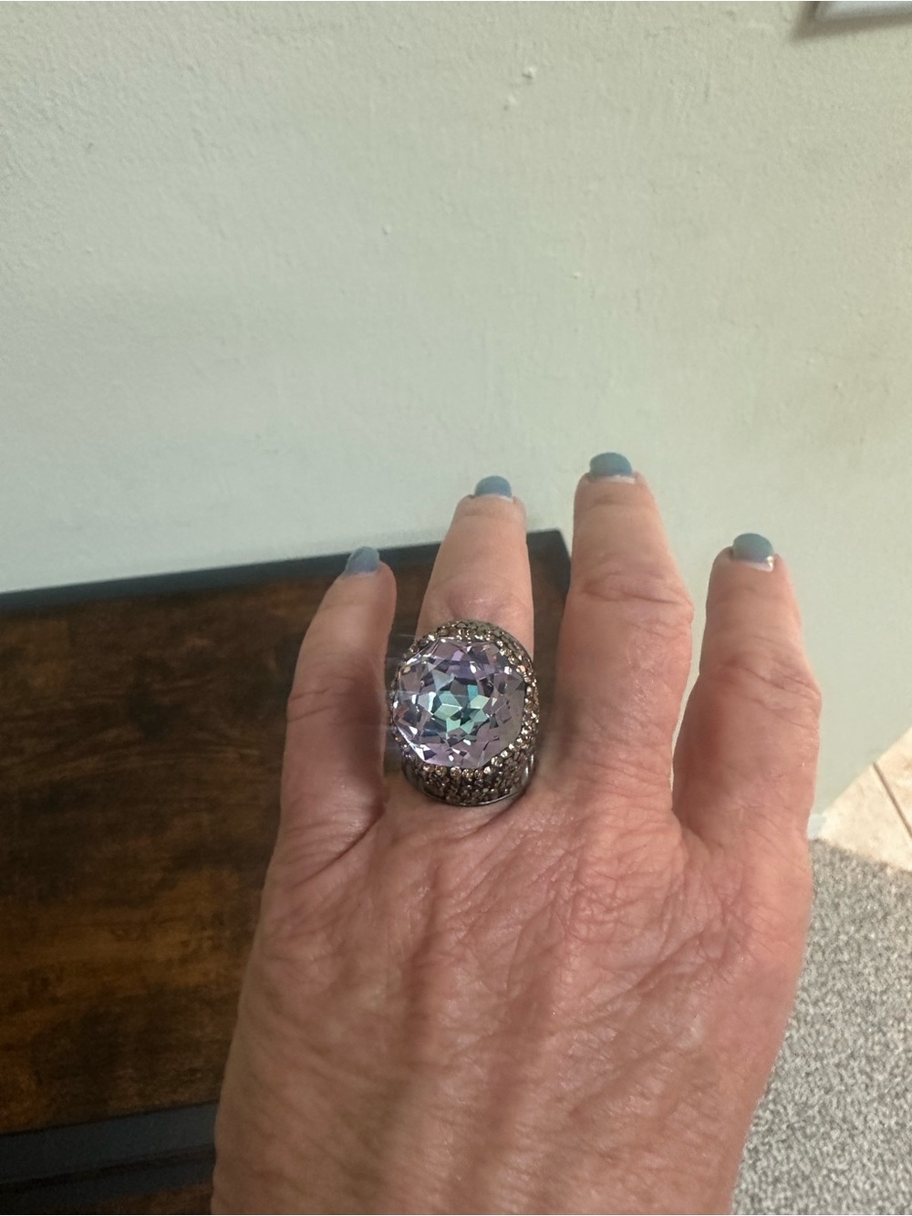 Adjustable statement ring with amazing stone